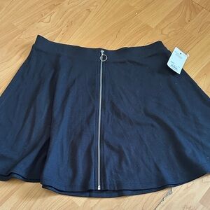 SO Black Mini Skirt with Front Zipper